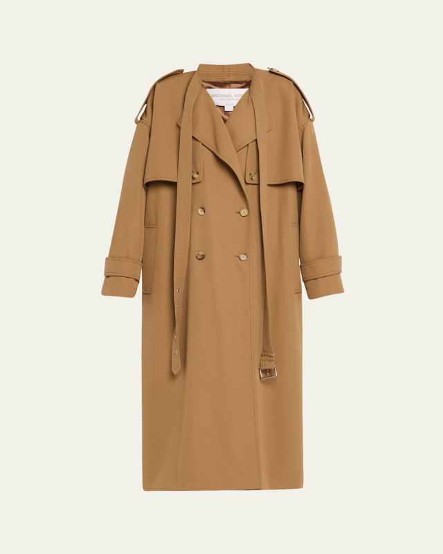Wogab Belt-Neck Double-Breasted Trench Coat